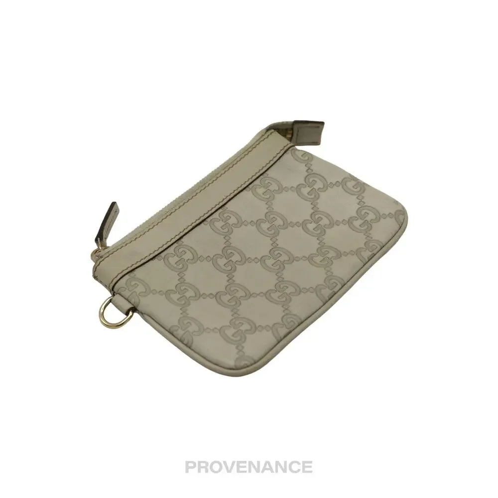 🔴 Gucci Zip Pouch Wallet - Ivory Guccissima Leather - Picture 4 of 8